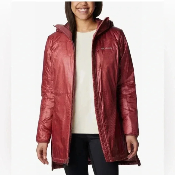 NWT Columbia Women ARCH ROCK DOUBLE WALL ELITE MID JACKET OMNIHEAT Beet 3XL $220 - Picture 1 of 15